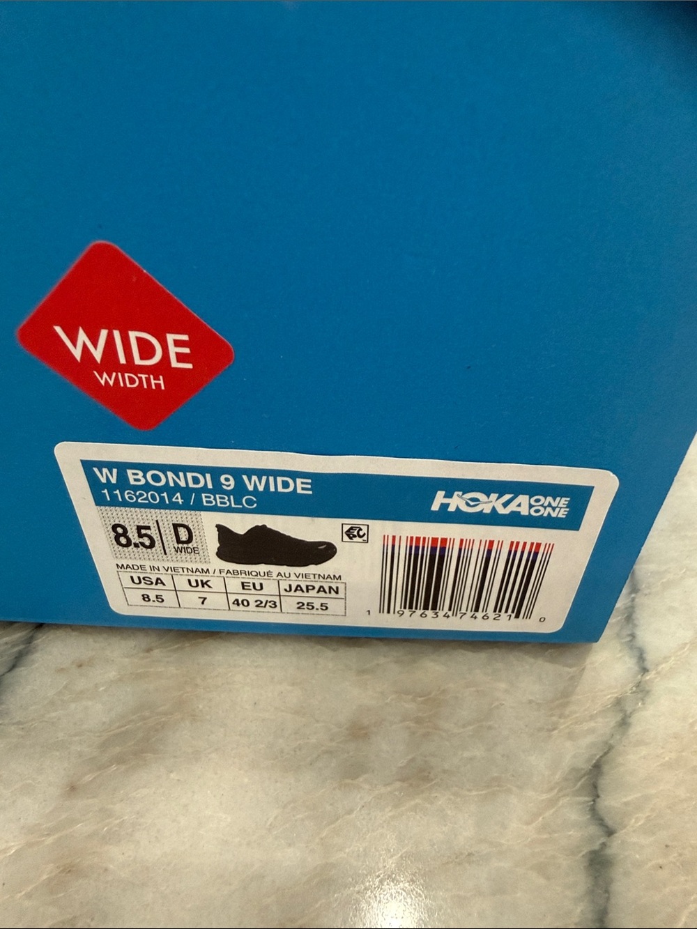 Hoka Bondi 9 Black Performance Running Sneakers Size 8.5 Wide width - Picture 3 of 10